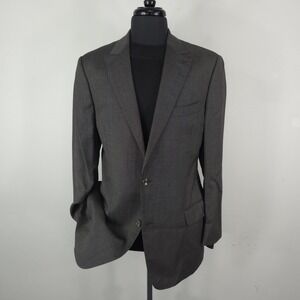 J. Hilburn Blazer Mens 42R Gray Wool Check Sport Coat Jacket Vitale Barberis